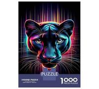 Rompecabezas De 1000 Piezas para Adolescentes Neon Panther Wall Art Print Rompecabezas para Adultos Juguetes Antiestrés Desafío Difícil Desafiante De Completar 52x38cm/1000pcs