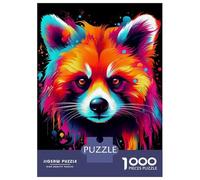 Rompecabezas De 1000 Piezas para Adolescentes Neon Red Panda Rompecabezas para Adultos Juguetes Antiestrés Patrón De Montaje Gran Regalo para Jugar 70x50cm/1000pcs