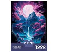 Rompecabezas De 1000 Piezas para Adolescentes Neon Sakura Mountain Falls Rompecabezas para Adultos Juego Familiar Desafío Difícil Interacción Entre Padres E Hijos 70x50cm/1000pcs