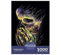 Rompecabezas De 1000 Piezas para Adolescentes Neon Skull Art Print Rompecabezas para Adultos Juegos De Relajación Corte De Precisión Regalos para Reducir El Estrés 52x38cm/1000pcs