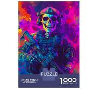 Rompecabezas De 1000 Piezas para Adolescentes Neon Skull Soldier Rompecabezas Juguetes DIY Pero Divertidos Y Humorísticos Cumpleaños Y Navidad 70x50cm/1000pcs