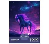Rompecabezas De 1000 Piezas para Adolescentes Neon Space Cute Horse Rompecabezas para Adultos Juego Familiar Antiestrés Cumpleaños Y Navidad 70x50cm/1000pcs