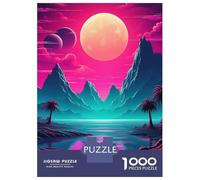 Rompecabezas De 1000 Piezas para Adolescentes Neon Synthwave Brilliance Rompecabezas para Adultos Juegos Divertidos para Aliviar El Estrés En Cumpleaños Y Navidad 38x26cm/1000pcs