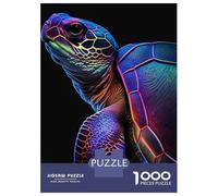 Rompecabezas De 1000 Piezas para Adolescentes Neon Turtle Rompecabezas para Adolescentes Juegos Relajantes Decoración Juego Desafiante Regalos 70x50cm/1000pcs