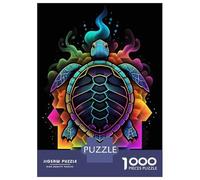 Rompecabezas De 1000 Piezas para Adolescentes Neon Turtle Rompecabezas para Adultos Juegos Familiares Mejora La Memoria Cumpleaños Y Navidad 70x50cm/1000pcs