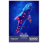 Rompecabezas De 1000 Piezas para Adolescentes Neon Whale Shark Rompecabezas para Adultos Juegos Relajantes Regalos para Mujeres Interacción Entre Padres E Hijos 70x50cm/1000pcs