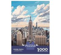 Rompecabezas De 1000 Piezas para Adolescentes New York City Skyline Rompecabezas para Adultos Juguetes Antiestrés Corte De Precisión Regalos para Amigos Y Familiares 38x26cm/1000pcs
