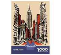 Rompecabezas De 1000 Piezas para Adolescentes New York City Skyline with Cars Rompecabezas para Adultos Juguetes DIY Desafío Difícil Regalos para Amigos Y Familiares 70x50cm/1000pcs