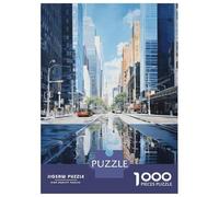 Rompecabezas De 1000 Piezas para Adolescentes New York Cityscape Reflections Rompecabezas Juegos Relajantes Análisis Y Lógica Juego Desafiante Regalos 52x38cm/1000pcs