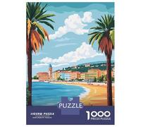 Rompecabezas De 1000 Piezas para Adolescentes Nice, France Travel Rompecabezas para Adultos Juegos De Relajación Análisis Y Lógica Cumpleaños 38x26cm/1000pcs