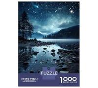 Rompecabezas De 1000 Piezas para Adolescentes Night Sky Reflections on Lake Rompecabezas Juegos Divertidos para La Diversión Familiar Oferta como Regalos para Toda La Familia 70x50cm/1000pcs
