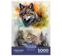Rompecabezas De 1000 Piezas para Adolescentes Nightfall Majesty Wolf Art Rompecabezas para Adultos Juegos De Relajación Ensamblaje De Patrones Diversión En Casa Actividades, 70x50cm/1000pcs