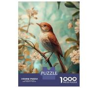 Rompecabezas De 1000 Piezas Para Adolescentes Nightingale Bird on Branch with Flowers Rompecabezas Para Adultos Juguetes De Bricolaje Decoración Del Hogar Regalo De Cumpleaños, Regalos, 52x38cm/1000pc