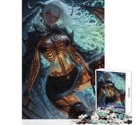 Rompecabezas de 1000 Piezas para Adolescentes Niña Demonio con Cuerpo de Esqueleto Juegos Familiares Un desafío difícil Juguetes antiestrés cumpleaños (38x26cm)