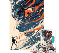 Rompecabezas de 1000 Piezas para Adolescentes Niña enfrentando a un Monstruo Ideal para cumpleaños Navidad o para divertirse en Familia Juego Familiar para Mayores de 14 años Tamaño 38x52cm