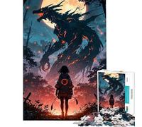 Rompecabezas de 1000 Piezas para Adolescentes Niña Frente a un dragón Rompecabezas para Adultos Juegos relajantes Divertidos y con Humor Toda la Familia (tamaño 38x26cm)