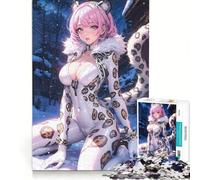 Rompecabezas de 1000 Piezas para Adolescentes Niña Leopardo de Las Nieves Blanca Juego práctico Divertido y con Humor Regalo de cumpleaños y Original 38x26cm