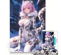 Rompecabezas de 1000 Piezas para Adolescentes Niña Leopardo de Las Nieves Blanca Juego práctico Divertido y con Humor Regalo Ideal para Amigos y Familiares 38x52cm