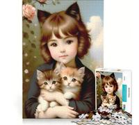 Rompecabezas de 1000 Piezas para Adolescentes Niña Vintage con Gatitos Juegos Familiares Reto para completar Regalos para Amigos y Familiares 38x52cm