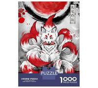 Rompecabezas De 1000 Piezas para Adolescentes Nine-Tailed Fox Illustration Rompecabezas para Adultos Juegos De Relajación Desafío Difícil Regalo De Cumpleaños, Regalos, 70x50cm/1000pcs