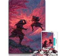 Rompecabezas de 1000 Piezas para Adolescentes: Ninja al pie del Monte Fuji Divertidos Juegos de decoración de Pared, cumpleaños y Navidad (tamaño 38x26cm)