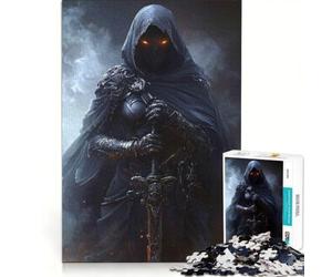 Rompecabezas de 1000 Piezas para Adolescentes Ninja Caballero Oscuro Asesino Juguetes antiestrés Diversión en casa 50x75cm