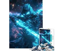Rompecabezas de 1000 Piezas para Adolescentes Ninja ciberpunk con Espada Brillante Divertidas Actividades en casa Juego Educativo de desafío difícil para Mayores de 14 años 38x52cm