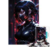 Rompecabezas de 1000 Piezas para Adolescentes Ninja Cyberpunk Girl desafío de Inteligencia Cerebral Juguetes adictivos Juegos relajantes para la diversión Familiar Regalo artístico (tamaño 50x75cm)