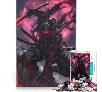 Rompecabezas de 1000 Piezas para Adolescentes: Ninja Samurai Negro, Juegos Educativos, Entrena tu Cerebro y Manos, Colección de Artistas, Bellas Artes 38x52cm