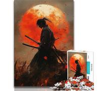 Rompecabezas de 1000 Piezas para Adolescentes Ninja Under The Blood Moon, 1000 Piezas para Adultos, Regalo, con póster a Juego y Hoja de Trivia para Mayores de 14 años, 75x50cm