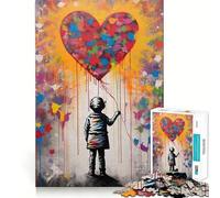 Rompecabezas de 1000 Piezas para Adolescentes Niño con Globos,Graffiti,Arte de Bordes Exactos,resolución de Problemas,Juego Divertido y Acogedor,exhibición de Arte navideño (50x75cm)