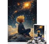 Rompecabezas de 1000 Piezas para Adolescentes Niño Mirando Las Estrellas Juego Educativo de Corte de precisión Juguetes de decoración para el hogar Regalos para Reducir el estrés (38x52cm)