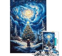 Rompecabezas de 1000 Piezas para Adolescentes Niño Mirando un árbol de Navidad Rompecabezas para Adultos Juegos relajantes para Mejorar la Memoria Ideal para cumpleaños y Navidad (tamaño 50x75cm)
