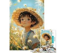 Rompecabezas de 1000 Piezas para Adolescentes Niño Sonriente en un Campo Rompecabezas para Adultos Juguete Decorativo para Pared Arte de Pared cumpleaños y Navidad (Tamaño 38x52cm)