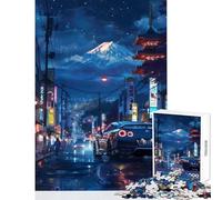 Rompecabezas de 1000 Piezas para Adolescentes Nissan GTR R Night City Juguete Decorativo de Pared Juegos un Juego difícil de completar (tamaño 50x75cm)