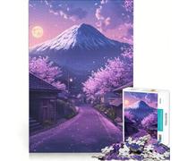 Rompecabezas de 1000 Piezas para Adolescentes Noche en un Pueblo japonés, Juego Imposible, interacción Entre Padres e Hijos, cumpleaños 38x26cm