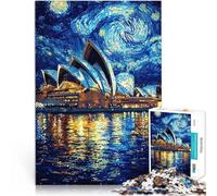 Rompecabezas de 1000 Piezas para Adolescentes Noche Estrellada en la Ópera de Sídney Juegos educativos Regalo de cumpleaños, Regalos 38x26cm