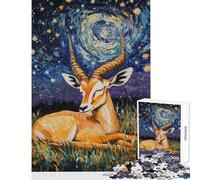 Rompecabezas de 1000 Piezas para Adolescentes Noche Estrellada Gacela Rompecabezas para Adultos Juguete Decoración de Pared Divertido y humorístico Gran Regalo para los Amantes de los Videojuegos