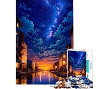 Rompecabezas de 1000 Piezas para Adolescentes Noches Rurales en Japón Juguete antiestrés Que estimula el análisis y la lógica Tamaño 50x75cm