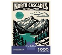 Rompecabezas De 1000 Piezas para Adolescentes North Cascades National Park Poster Rompecabezas para Adultos Juguetes Antiestrés Análisis Y Lógica Cumpleaños Y Navidad 52x38cm/1000pcs