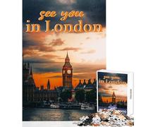 Rompecabezas de 1000 Piezas para Adolescentes Nos vemos en Londres Juguetes antiestrés Regalos de cumpleaños Juego de ingenio Lista de Deseos con Papá Noel (tamaño 50x75cm)