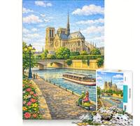 Rompecabezas de 1000 Piezas para Adolescentes, Notre-Dame de Paris, Juguete Educativo, decoración para el hogar, con póster y Hoja de Preguntas a Juego 50x75cm