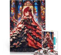 Rompecabezas de 1000 Piezas para Adolescentes Novia de Anime con Vestido Rojo Juguetes de Juego desafiantes Ideas de Regalos 38x26cm