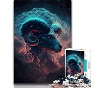 Rompecabezas de 1000 Piezas para Adolescentes, Nube de Fuego, Aries, Juguete Educativo para aliviar el estrés, (tamaño 75x50cm)