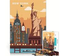 Rompecabezas de 1000 Piezas para Adolescentes Nueva York Clean Edge Juego Focus Juego Regalo Juego de Juego inactivo Arte de Pared navideño (50x75cm)