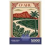 Rompecabezas De 1000 Piezas para Adolescentes Oahu Waikiki Beach Vintage Rompecabezas para Adultos Juegos Divertidos Decoración Perfecta Regalo De Cumpleaños, Regalos, 52x38cm/1000pcs
