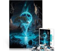 Rompecabezas de 1000 Piezas para Adolescentes Oasis de Cascada de Luna de neón Aprendizaje Educativo Regalo de cumpleaños 75x50cm