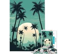Rompecabezas de 1000 Piezas para Adolescentes Oasis de Palmeras Juego Familiar Juguetes adictivos para Cultivar la Paciencia Regalo Divertido difícil (tamaño 38x52cm)