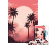 Rompecabezas de 1000 Piezas para Adolescentes Oasis de Palmeras Juego Familiar Juguetes adictivos para Cultivar la Paciencia Regalo Divertido difícil (tamaño 38x52cm)