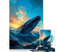 Rompecabezas de 1000 Piezas para Adolescentes Observadores de Ballenas Juego de concentración Mental Corte de precisión Bordes Lisos Ideal para Rellenar Calcetines navideños (38x52cm)